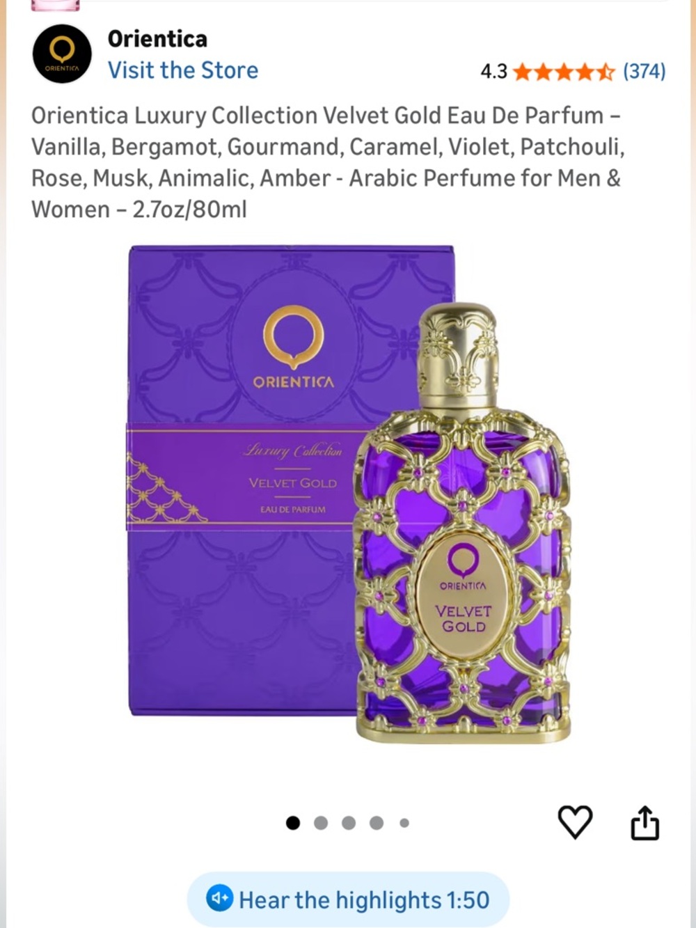 Velvet Gold Eau de Parfum — Purple